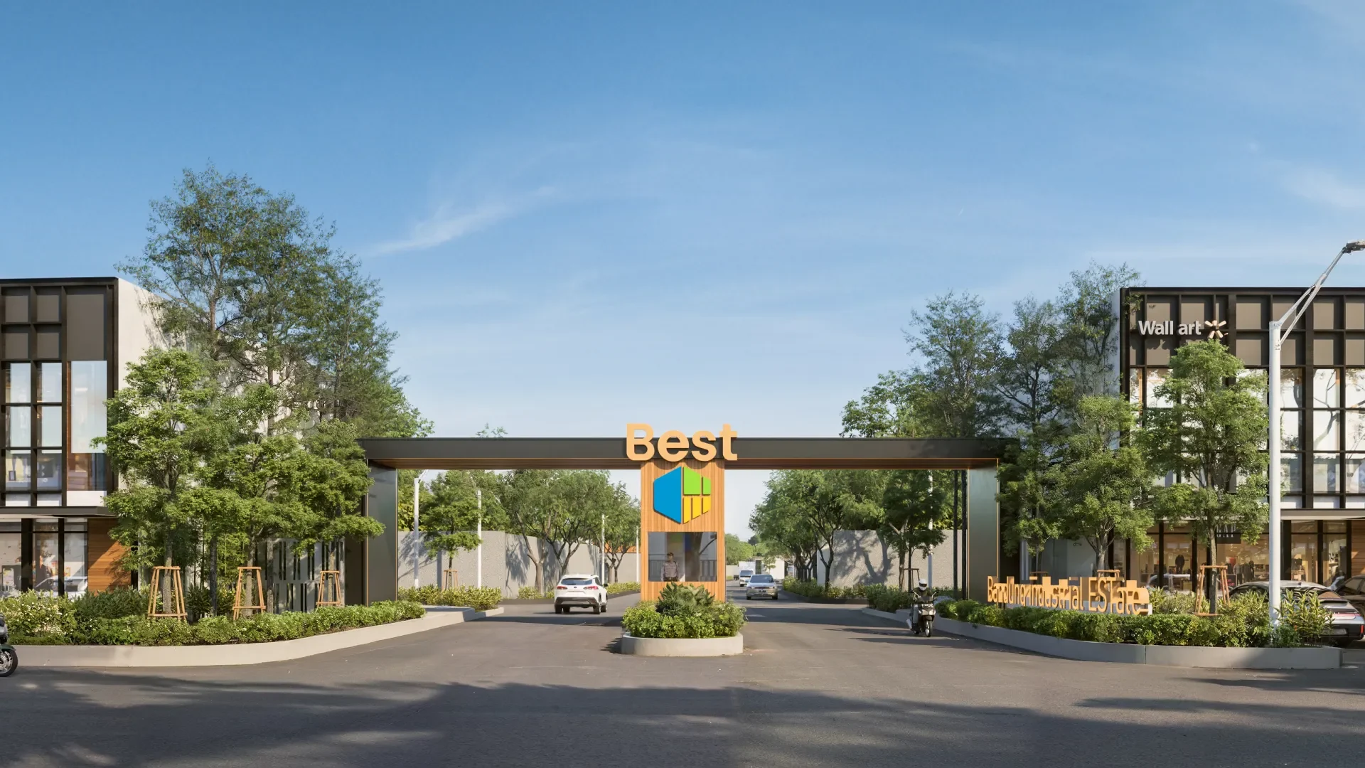 Gerbang BEST Industrial Estate dengan akses menuju tol Soreang